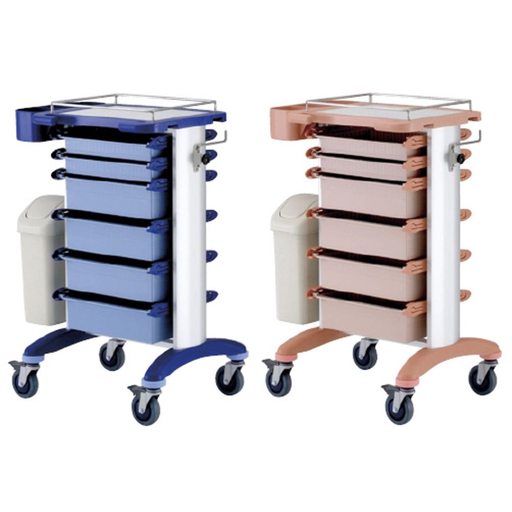 【★ポイント5倍★】7/4~7/11開催！お買い物マラソン(要エントリー) 松吉医科器械 処置・包交カート ニュートラル C43C-H01（コーラルピンク） 1台 サカセ化学工業 23-3411-0104　販売セット入数：1