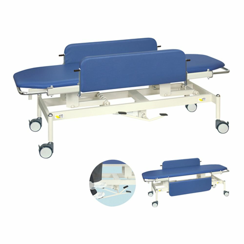 松吉医科器械 油圧ストレッチャー100 ビニルレザー白 TB-1349（60X180X47-83 1台 高田ベッド製作所 24-7164-0001　販売セット入数：1のサムネイル