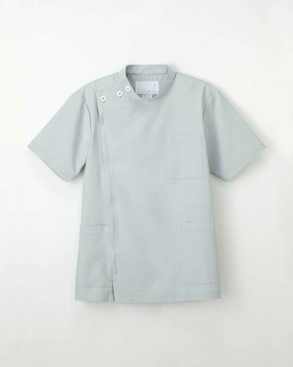 【ポイント10倍】11/20~11/27 ブラックフライデーxポイントアップ(要エントリー) 松吉医科器械 ナガイレーベン 男子横掛半袖 KES-5167 サイズS ミストグリーン　販売セット入数：1