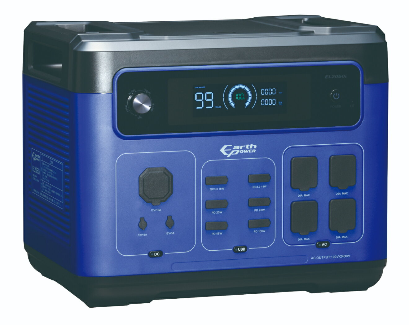 EARTH POWER 大容量 ポータブル電源 EL2050i 災害 アウトドア 電源 緊急 供給