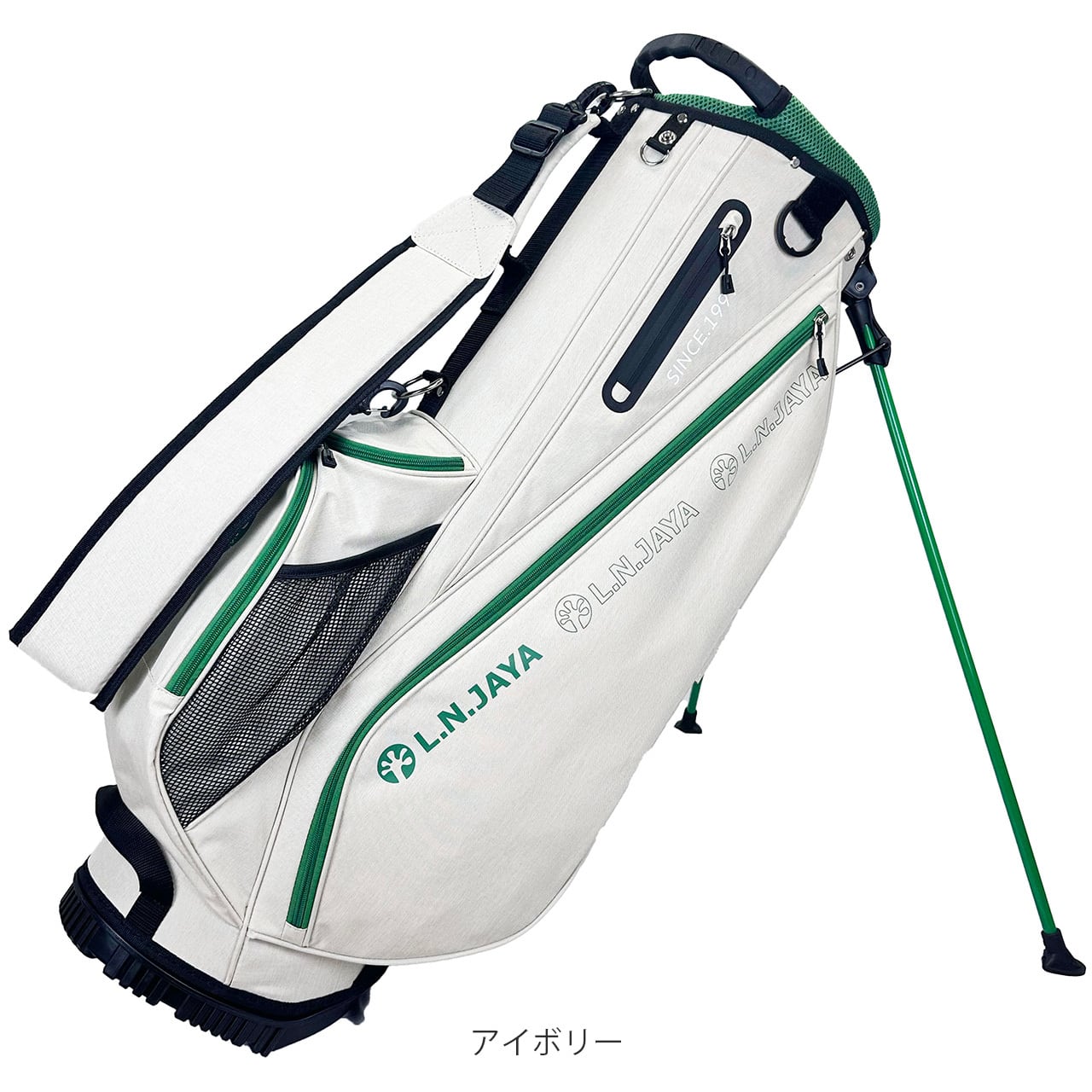★ポイント10倍★お買い物マラソン(8月後半/要エントリー) L.N.JAYA 9.0型スタンド式キャディバッグ アイボリー LNCB-6412 4536214219939 スポーツ 運動 ゴルフ クラブ ボール グローブ キャップ バッグ