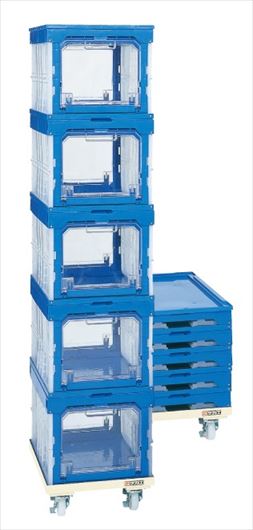 【★ポイント10倍★】楽天スーパーSAIL(12/4~12/11)　オリタタミコンテナ台車セット（ナイロンキャスター仕様）　SO−50DMS