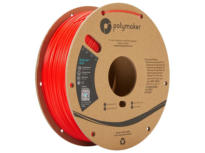 【当店限定】5/18・5/20はポイント5倍！！Polymaker PolyLite PLA (1.75mm, 1kg) Red フィラメント 3Dプリンター 3D