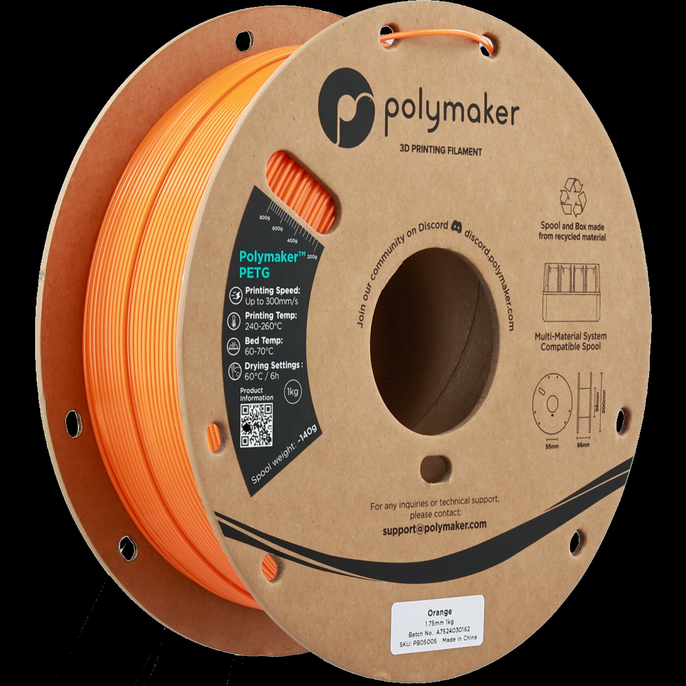 型番 PB05005 商品説明 Polymaker PETGは、500mm/s以上の高速印刷でも対応できるよう新たに改良されたPETGフィラメントです。