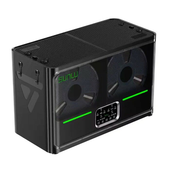 型番 FilaDryer S4 Pro 商品説明 SUNLU Fila Dryer S4 Proは、4巻同時にフィラメントを保管/乾燥可能でるフィラメントドライヤーです。強力ヒーターと3つのファンを搭載。より短時間で70℃まで加熱が可能。 内部サイズ450*210*211mm、1kg×4巻を同時に乾燥できます。