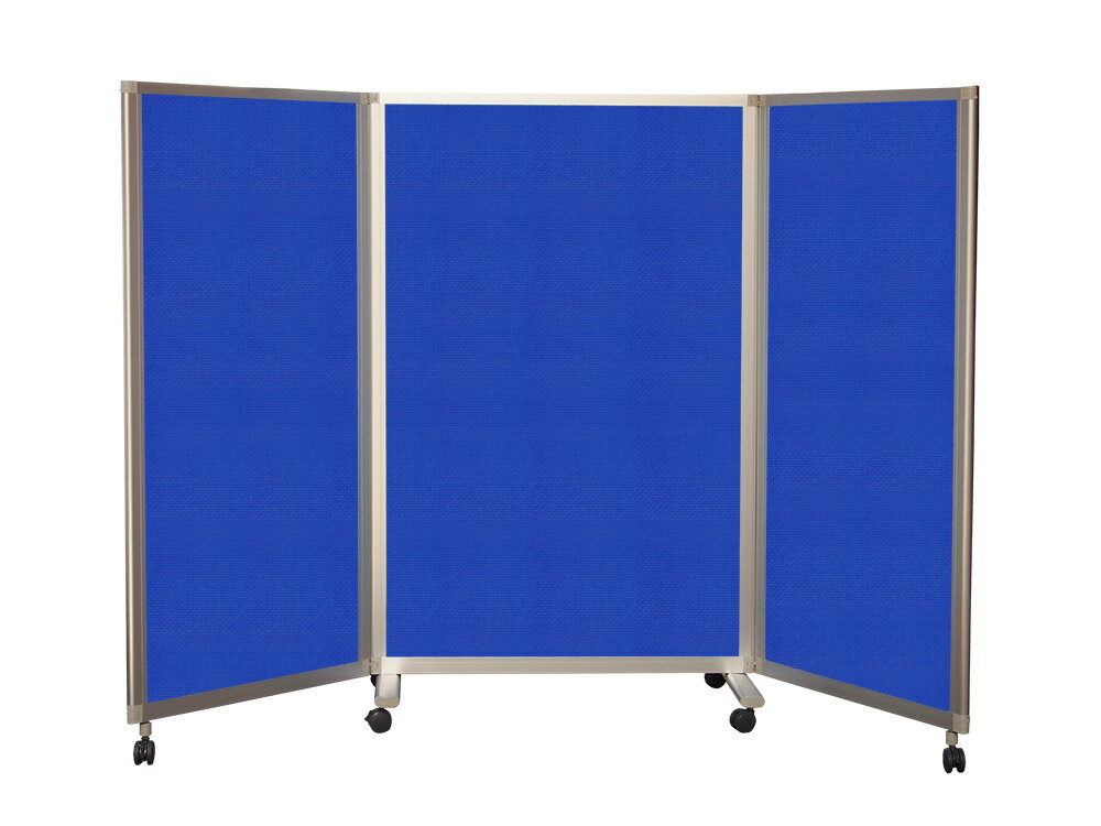 【ポイント10倍(5/1限定)】東京ブラインド工業 吸音3連スクリーン　片面吸音　W2160（630+900+630）×H1450mm　ブルー 吸音 スクリーン 会議 静か