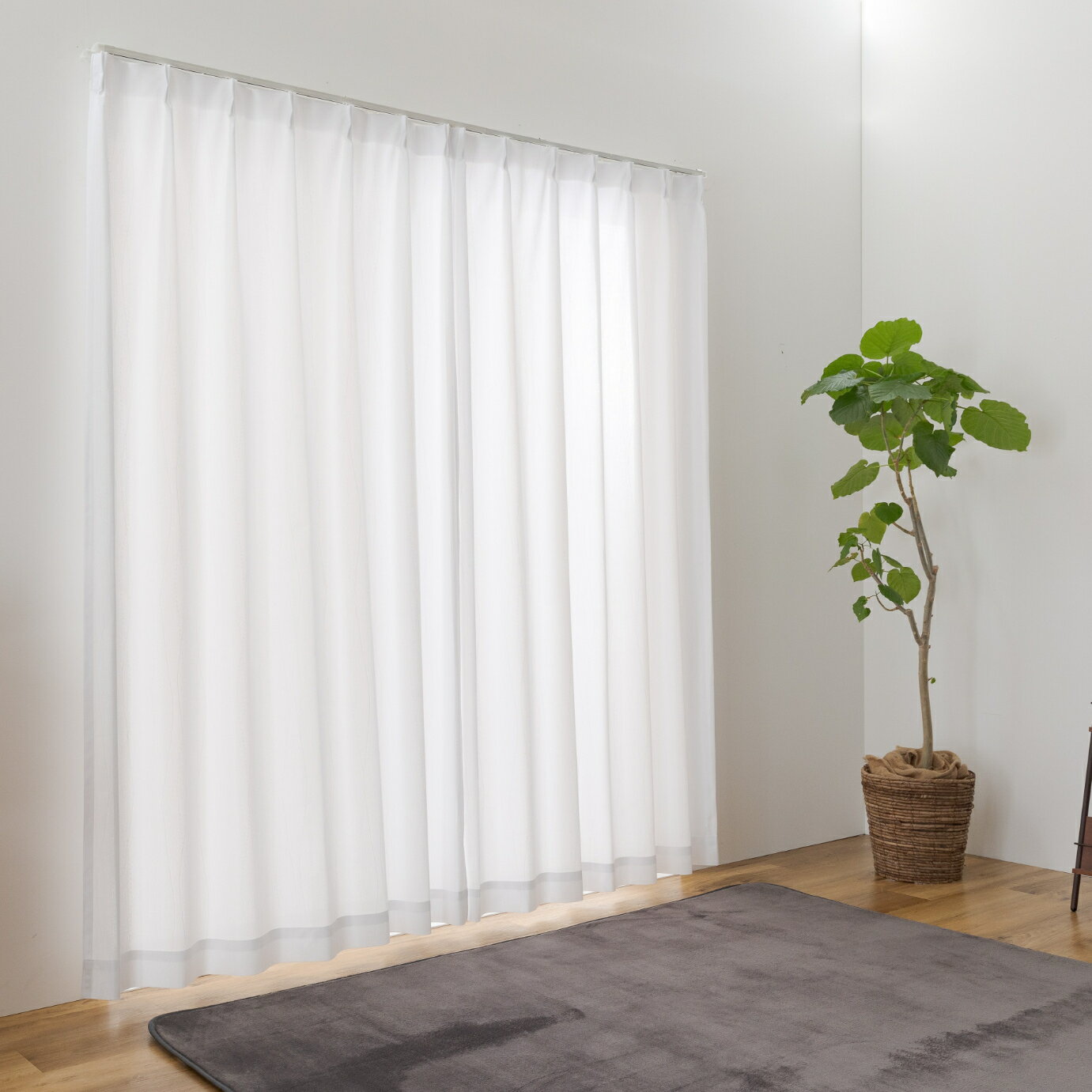 【当店限定】11/5～11/11までポイント5倍！！ユニベール レースカーテン ライリー ホワイト 遮熱保温 UVカット90％以上 昼夜見えにくい ウォッシャブル 幅150cm×丈208cm 1枚入り 高機能 選べる4柄 ウェイブ柄 日本製 インテリア 内装 おしゃれ