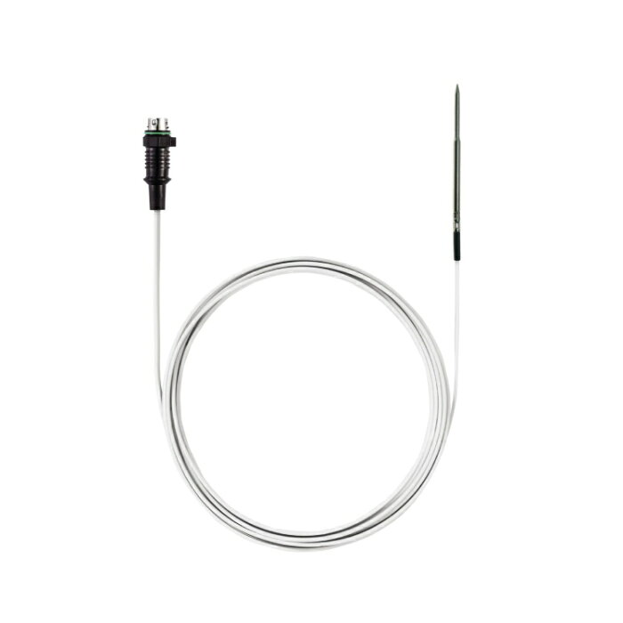 型番0572 1001 商品説明【特長】 ●NTCサーミスタ温度プローブ、2mのフラットコードケーブルにより、ドアの隙間など狭いスペースにも挿入可能です。 ●保護等級IP54の防水仕様 【仕様】 ●プローブシャフト先端の長さ（mm）：30 ●プローブシャフト直径（mm）：5 ●プローブシャフト先端部直径(mm)：3.7 ●ケーブル長（m）：2 ●固定ケーブル：可能 ●保護等級：IP54 ●ハウジング：サーメルト/PUR ●プローブシャフト長さ（mm）：90 ●測定範囲/NTC：-40〜+125℃ ●精度/NTC：測定値の±0.5（100〜+125℃範囲）、±0.2℃（-25〜+80℃範囲）、±0.4℃（その他の範囲） ●応答速度t99/NTC：8秒 ●サイズ：2120mm ●重量：36g