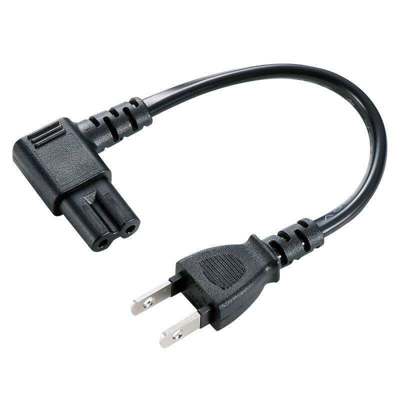 型番KB-DM2L-02 商品説明【特長】 トラッキング火災予防絶縁キャップ付き電源コード トラッキング火災予防絶縁キャップが付いた安全型電源L型コードです。 各社ノートパソコン、デジカメ、ハードディスクなどのACアダプタ用電源コードとしてご使用になれます。 【仕様】 定格容量：125V・7A（最大700Wまで使用可能） コネクタ仕様：ACインレット（メガネ型・L型コネクタ）・2Pオス（絶縁キャップ付き） 電源コード長：約0.2m（VCTFK　二重被覆コード） 使用地域：日本国内のみ。日本以外ではご使用いただけません。 認証：電気用品安全法（PSE）技術基準適合品
