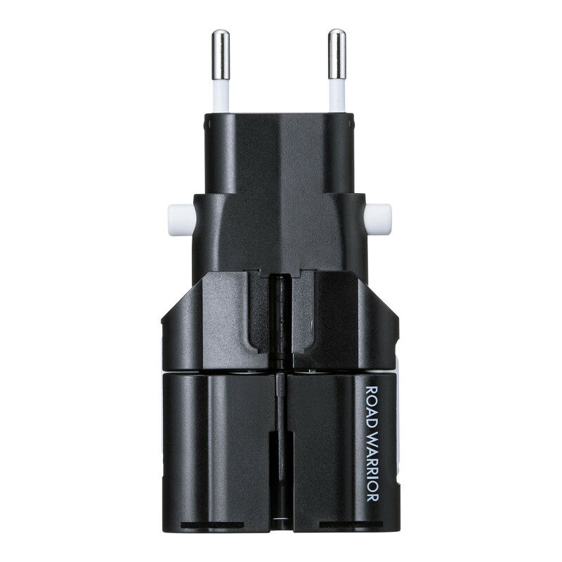 型番TR-AD4BK 商品説明【特長】 1台でほぼ全世界9種類のプラグ形状に変換できるマルチ海外電源変換アダプタ。 分割、合体、変形させることで、ほぼ全世界の一般電源用プラグ形状（9種類）158ヶ国に変換することが可能です。 付属のプラグキャップはアースピンを収納するカバーになり、より安心、安全に使用できます。 新開発のピン幅ロック機能の新規格BFタイプ（イギリス）は、位置をロックすることができ、より差し込みやすくなりました。 渡航先のコンセントの形状がはっきりしない時、あるいは、幾つかの国をまわらなければならないときに役に立ちます。 持ち運びに便利な厚さ16.5mmの超薄型タイプです。 ノートパソコン、スマートフォン、タブレットのACアダプタや電気製品を海外で使用する際の電源プラグ形状変換アダプタとして使用できます。また海外の電気製品のプラグも差し込めるので、インターナショナルに使用できます。 3年間長期保証なので安心して使用できます。 本製品は日本国内では使用できません。 海外では、国によってコンセントタイプが統一されていない国が多く、一部特殊な構造のコンセントでは使用できない場合がありますのでご了承ください。 【仕様】 カラー：ブラック 対応プラグ：A、B、BF（新規格BF対応）、B3、C、SE、O、O2、CB 許容容量：6A 250V サイズ：W50×D16.5×H105mm 重量：55g 材質：本体/ポリカーボネート（難燃材） 付属品：プラグキャップ、取扱説明書