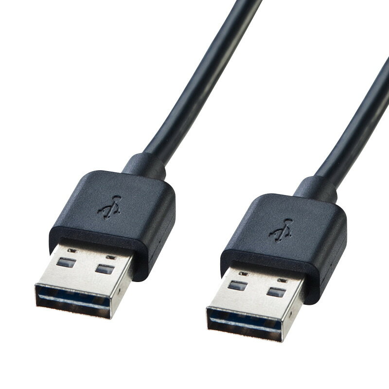 型番KU-RAA3 商品説明【特長】 USBAコネクタの向きを気にせず挿せる　USBA-Aケーブル 3m　黒 USB Aコネクタのパソコンと、USB機器（USB Aコネクタを持つ機種）を接続するケーブルです。 パソコン本体同士を接続してデータ転送などを行うことはできません。 USB Aコネクタ（オス）の表・裏を気にせず「両面挿せる」USBケーブルです。 銅製の高密度編組みシールド材の内側に密閉型のアルミシールド処理を施した二重シールドケーブルで、低域から高域まで、ほとんどのノイズから大切なデータを守ります。 芯線を2本ずつよりあわせたノイズに強いツイストペア線を使用しています。 内部を樹脂モールドで固め、さらに全面シールド処理を施したモールドコネクタなので、外部干渉を防ぎノイズ対策も万全です。耐振動・耐衝撃性にも優れています。 サビにも強く、経年変化による信号劣化の心配が少ない金メッキ処理を施したピン（コンタクト）を使用しています。 【仕様】 カラー：ブラック ケーブル長：約3m コネクタ形状：USB Aコネクタオス-USB Aコネクタオス ケーブル直径：約4.5mm 線材規格（UL）：UL2725