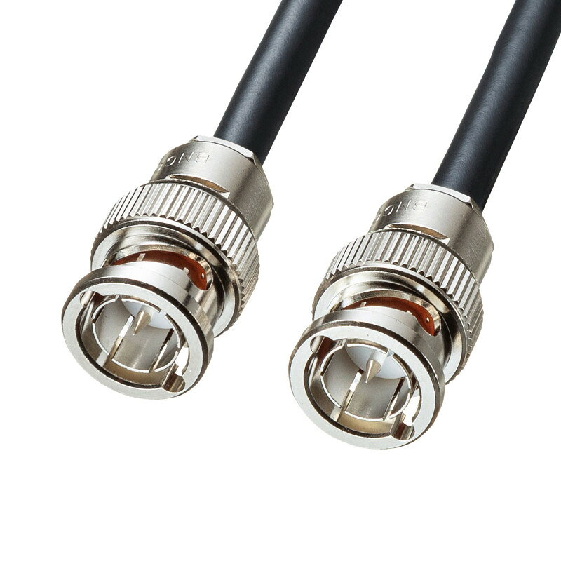 型番KB-73B1N 商品説明【特長】 75オーム同軸ケーブル3C2V　BNCコネクタ　5m BNC-P3コネクタを持つ映像機器同士を接続するケーブルです。 線材に映像用高周波インピーダンス75Ω同軸ケーブル（3C-2V）を使用しています。 【仕様】 ケーブル長：5m コネクタ形状：BNC-P3コネクタ オス - BNC-P3コネクタ オス ケーブル直径：5.2mm ケーブル規格（線材）：3C-2V 75Ω同軸ケーブル ≪特注可能≫：1本から長さ変更などの特注生産が可能です。※1本からの特注の場合は、コネクタの材料はサンワサプライ規定のものを使用します。モールドまたはPC98カラーのコネクタのケーブルは、少量での特注生産はできません。ご了承ください。