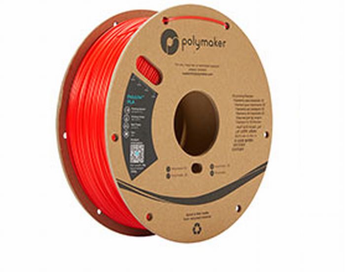 型番PolyLite PLA-RED 商品説明【特長】 Polymaker製のPLA樹脂です。Polymaker製のPLA樹脂です。 プリント性、層間接着性に優れ、またお手頃な価格により、スタンダードな3Dプリント素材として早くも定着しております。 天然植物の糖質から作った樹脂で環境にやさしく、二酸化炭素の排出量が少ないです。 線形1.75mm規格の3Dプリンタで使用可能です。 【仕様】 メーカー：Polymaker 材料：PLA（ポリ乳酸） フィラメント径：1.75 mm 重量：1 kg 推奨ノズル温度：200〜220℃ 推奨ベッド温度：60℃