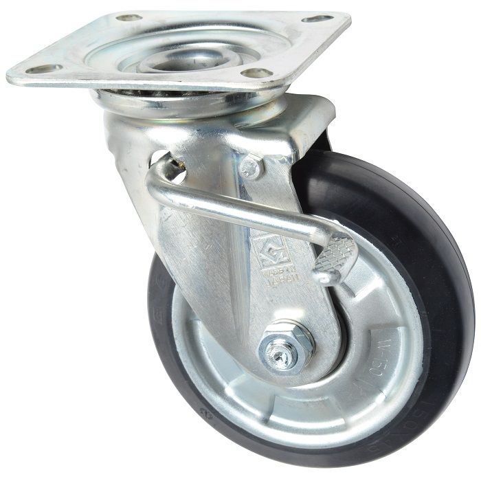 ★ポイント10倍★ 1/9~1/16 お買い物マラソン(要エントリー) 東正車輌 ゴールドキャスター 中荷重 ストッパー付き WJ-150RB-WS