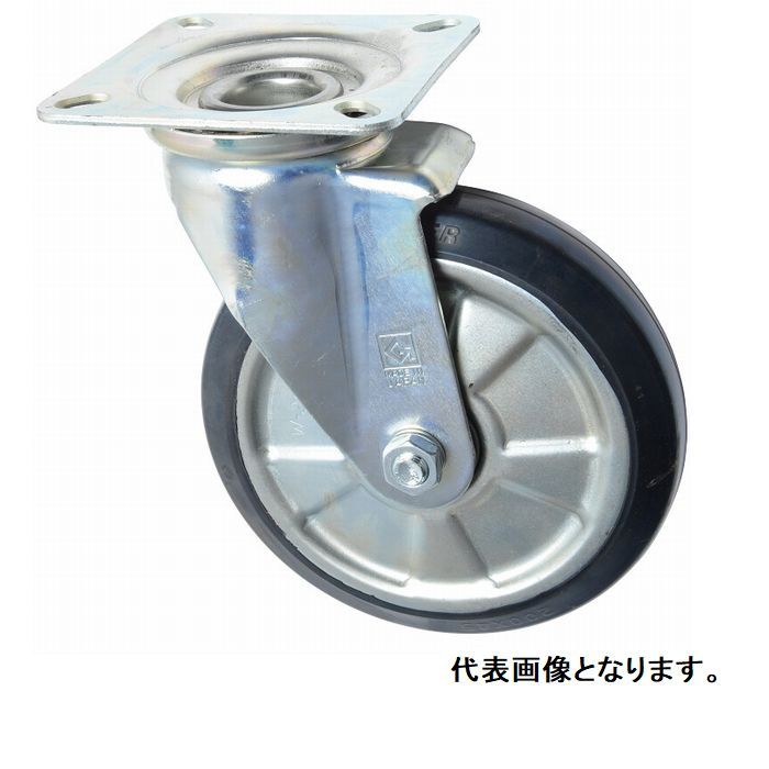 型番WJ-180RB 商品説明【特長】 ロールボックス、パレット、台車、倉庫、工場等に幅広く採用されている汎用タイプ。 【仕様】 車輪径(mm)：180 車輪：ゴム ベアリング：○ 許容荷重(kg)：220 取付高(mm)：240 取付ピッチ(mm)：100×100 プレート寸法(mm)：140×140 偏心(mm)：58 取付穴径(mm)：11.5 軸径(mm)：20 色：黒