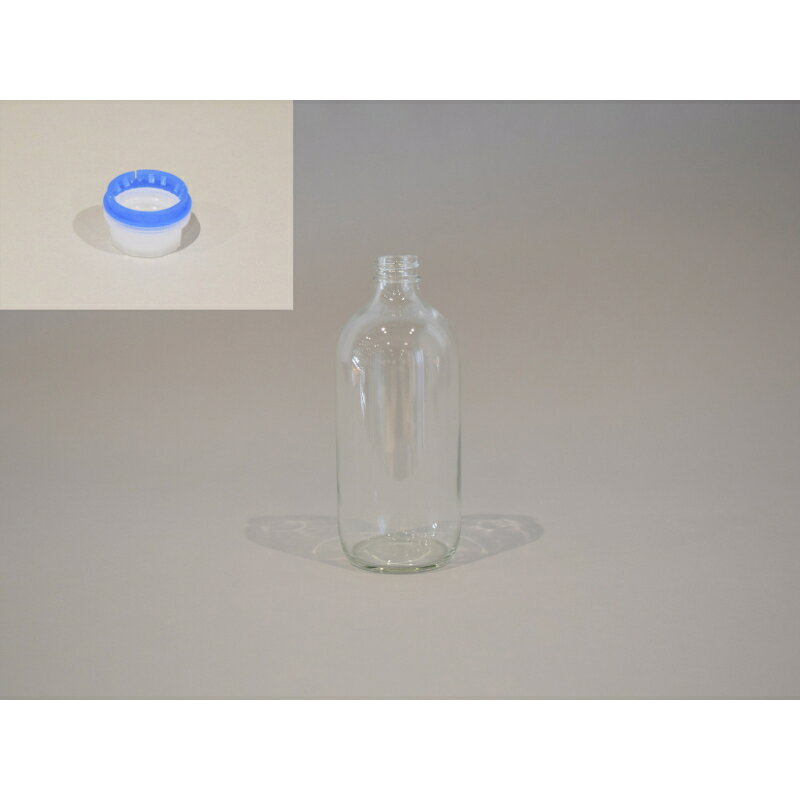 型番31072 商品説明【特長】 未開封かが一目でわかる本体色が透明の細口ガラスボトルです。キャップ部パッキンにフッ素樹脂を使用しています。 本体はガラス製で、パッキンは発泡させたPEの両面にテフロンフィルムを貼り合わせています。 耐薬品性に優れたパッキンとなりますが内容物との相性がございますので評価確認の上、ご使用願います。 キャップは開封したかどうかが一目で分かる改ざん防止機能が付いています。 保管条件：高温多湿を避け、直射日光が当たらないところで保管して下さい。 【仕様】 呼称：550mL 胴径（mm）：75.4 本体全高（mm）：183 入数（本）：100 口内径(mm：45.5φ 材質：キャップPP黒、パッキンPE、パッキン表面PP