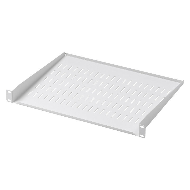 型番CP-NT1UW 商品説明【特長】 EIA用スリット付棚板 EIA規格の19インチラックに装着可能です。 スリット付きのため放熱効果があります。 ハブやルーターなどの小型の機種の設置に最適です。 【仕様】 カラー：ホワイト サイズ：W488×D350×H44mm 重量：2.2kg 梱包：1個口/W535×D400×H70mm・2.75kg 出荷形態：組立出荷※本体へはお客様取付け。 材質：スチール（エポポリ粉体塗装） 総耐荷重：10kg セット内容：本体、取付け用ケージナット・ネジセット