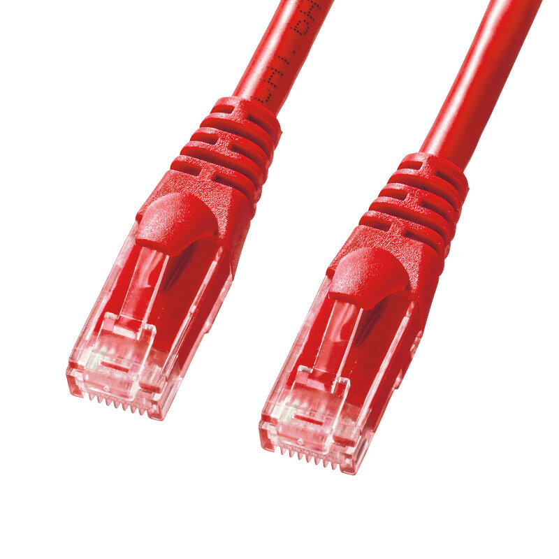 型番KB-T6AY-01R 商品説明【特長】 超高速10ギガビットイーサネット完全対応、より線仕様のCAT6A LANケーブル エンハンスドカテゴリ5の5.0倍、カテゴリ6の2.0倍の伝送帯域500MHzを実現しています。余裕の伝送特性でエラーを防ぐ高性能カテゴリ6A LANケーブルです。 10ギガビットイーサーネットにも完全対応しているので、これからの超高速ネットワークにも対応できます。 ケーブル太さ6.0mmでも、より線仕様でやわらか。取り回しがしやすいLANケーブルです。 弾力性に優れたPVC（ポリ塩化ビニル）製ツメ折れ防止カバー、性能が見える透明構造ポリカーボネートコネクタの二重構造です。 ケーブル内には十字介在が入っており、信号線同士の電磁波干渉を防ぎ、電気特性の大幅安定を実現します。 火災の延焼原因になりにくい難燃素材を使用しています。 【仕様】 カラー：レッド ケーブル長：1m コネクタ形状：RJ-45スリムコネクタ（ツメ折れ防止カバー付き） ケーブル構造：UTP、より線（26AWG）、ストレート結線 ケーブル直径：6mm 対応伝送帯域：カテゴリ6A（10GBASE-T）、カテゴリ6（1000BASE-TX）、カテゴリ5e（1000BASE-T）、カテゴリ5（100BASE-TX）、カテゴリ3（10BASE-T）適合 形状タイプ：スタンダードタイプ 通信速度：10Gbps 周波数特性：500MHz 色配線：TIA/EIA-568B 検査：100％導通検査 ケーブル芯数：8芯（4P）