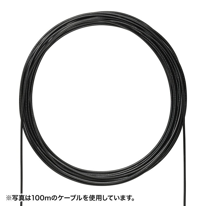型番KB-T6AWP-CB300BK 商品説明【特長】 耐候性・耐水性を高めた二重外被IP68防水仕様、自作用の屋外用カテゴリ6A LANケーブ 自作用のカテゴリ6A屋外用LANケーブルです。（コネクタは付属していません） ケーブル構造がPE（ポリエチレン）外被、PVC（ポリ塩化ビニル）内被の二重被膜構造で、耐水性（IP68防水）、耐候性に優れています。 使用温度範囲　-40℃〜80℃で、屋外使用にも対応できます。 10ギガビットイーサーネットにも完全対応しているので、これからの高速ネットワークにも対応できます。 エンハンスドカテゴリ5の5.0倍、カテゴリ6の2.0倍の伝送帯域500MHzを実現します。余裕の伝送特性でエラーを防ぐカテゴリ6A LANケーブルです。 ケーブル内には十字介在が入っており、信号線同士の電磁波干渉を防ぎ、電気特性の大幅安定を実現します。 【仕様】 カラー：ブラック サイズ：木製リール/W320×D320×H300mm ケーブル長：300m ケーブル構造：UTP（4対8芯）、単線（23AWG）、ストレート結線 ケーブル直径：7mm 対応伝送帯域：カテゴリ6A（10GBASE-T）、カテゴリ6（1000BASE-TX）、カテゴリ5e（1000BASE-T）、カテゴリ5（100BASE-TX）、カテゴリ3（10BASE-T）適合 形状タイプ：スタンダードタイプ、屋外用 通信速度：10Gbps 周波数特性：500MHz 特性インピーダンス：100Ω ケーブル芯数：8芯（4P） 配線タイプ：TIA/EIA-568B準拠 シーズ材質：PE（外被）、PVC（内部） 適合コネクタ：ADT-6ARJFS その他：十字介在、レングスマーク付き