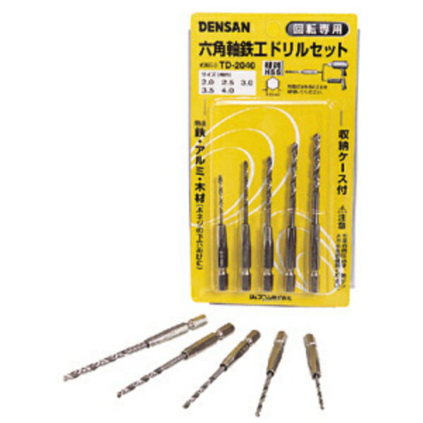 ★ポイント10倍★ 1/9~1/16 お買い物マラソン(要エントリー) ジェフコム 六角軸鉄工ドリルセット TD-2040【入数：1】