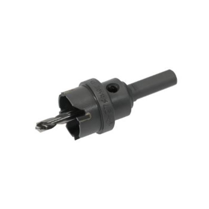型番CKH-25 商品説明【特長】 ホールソー刃先部に優れた切れ味と耐摩耗性を持った超硬チップを不等分割に配列。作業中に発生しがちな共振作用によるビビリを抑制しています。 一体形状ボディが安定した切れ味と耐久性を発揮。 使用電動機：電気ドリル、振動ドリル（回転モード） φ10mm 3面取り 【用途】 板厚4.5mmまでの鋼板、ステンレス板、銅板、アルミ板、プラスチック等への穴あけ作業に 【注意事項】 作業前に必ず切削油を塗布してください。 【仕様】 加工穴径：φ25mm 全長：85mm 有効長：10mm 重量：112g 材質：鉄