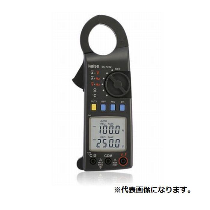 型番SK-7720 商品説明【特長】 電流と電圧など、2つの電気要素を同時に測定・表示。 オシロスコープや記録計に接続できる出力端子付き。（SK-7722のみ) 歪んだ波形も正確に測定できる真の実効値型。 ピークホールド、最大／最小値測定、偏差測定。 ほこりや水滴から本体内部を守る防塵防滴ケース。 【仕様】 表示：4000カウント2重液晶表示、最大表示9999 サンプリング：15回／秒（表示：3.75回／秒） レンジ切換：オートレンジ 被測定導体径：最大φ36mm 電源：9V 6F22電池 1本またはACアダプター（別売） 直流電流（レンジ）：400A/1000A 直流電流（確度）：400.0A→±1.5％rdg±3dgt、400〜600A→±1.5％rdg±1dgt、601〜1000A→±3.0rdg±3dgt 直流電圧（レンジ/確度）：400V・650V/±1.0％rdg±3dgt・±1.0％rdg±1dgt 交流電流（レンジ）：400A/1000A 交流電流（確度）：50〜60Hz/400.0A→±1.5％rdg±3dgt/400〜600A→±1.5％rdg±1dgt/601〜1000A→±3.0％rdg±3dgt 交流電流周波数（レンジ）：10.0Hz〜4000Hz 交流電流周波数（確度）：±0.5％rdg±1dgt 交流電流デューティー比（レンジ）：0.0〜99.9% 交流電流デューティー比（確度）：±3.0％rdg±3dgt 交流電流パルス幅（レンジ）：1.0mS〜999.9mS 交流電流パルス幅（確度）：±0.5％rdg±3dgt 交流電圧（レンジ）：400V/650V 交流電圧（確度）：±1.0％rdg±3dgt（50Hz〜60Hz）/±1.5％rdg±3dgt（40Hz〜400Hz） 交流電圧周波数（レンジ/確度）：10.0Hz〜4000Hz/±0.5％rdg±1dgt 交流電圧デューティー比（レンジ/確度）：0.0％〜99.9％/±3.0％rdg±3dgt 交流電圧パルス幅（レンジ/確度）：1.0mS〜999.9mS/±0.5％rdg±3dgt 抵抗（レンジ/確度）：4000Ω・20kΩ/±1.0％rdg±3dgt・±1.0％rdg±1dgt 温度（レンジ/確度）：-30〜150℃/±1.0％rdg±3dgt 機能：ピークホールド、最大/最小値、偏差測定、ディスプレイホールド サイズ：64X33X約200mm▲ 重量：310g 付属品：100-57テストリード、1007キャリングケース、9V 6F22電池1本、取扱説明書