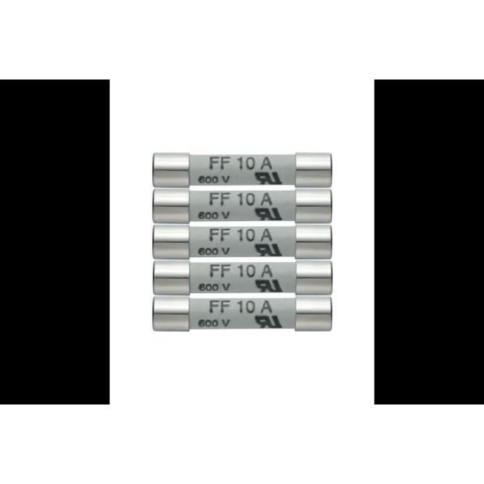 型番 0590 0005 商品説明 【特長】 ●デジタルマルチメーター testo 760-1/-2のスペア用ヒューズセット（5個入り）、定格10A/600V 【注意事項】 ●商品画像はイメージです。実際の商品とは異なる場合がございます。 ●掲載商品の仕様は予告なく変更する場合や取扱いを中止する場合もございますのでご了承ください。 ●国内仕様に限ります。 【仕様】 ●長さ：32 mm ●直径：6 mm ●重量：12g ●カラー：銀