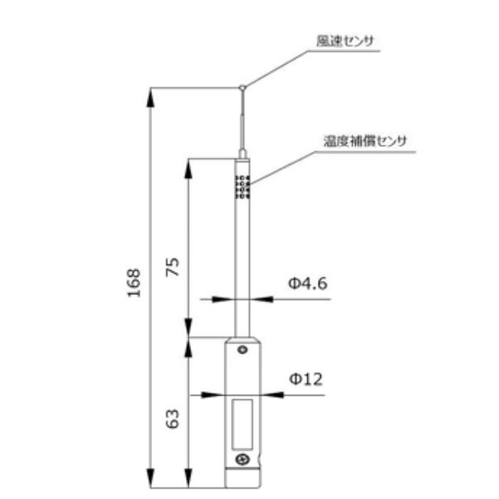 ★ポイント10倍★ 楽天スーパーSAIL(3/4~3/11) ※要エントリー 日本カノマックス 無指向性プローブ(100mm/風速) 0975-09
