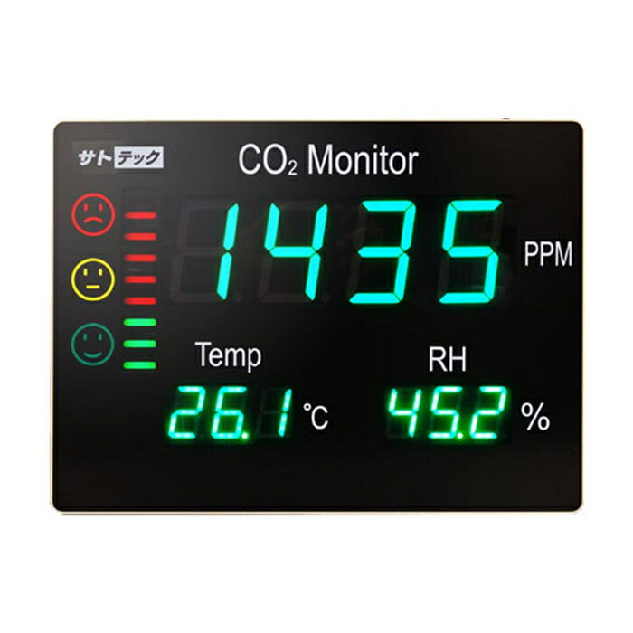 ★ポイント10倍★ 7/4~7/11 お買い物マラソン(要エントリー) SATOTECH CO2モニター表示器 （換気モニタ） HJ-CO2-LED75