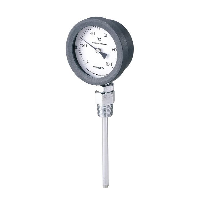 佐藤計量器 バイメタル温度計 100℃-L=100/2102-00 BM-S-75P-100100