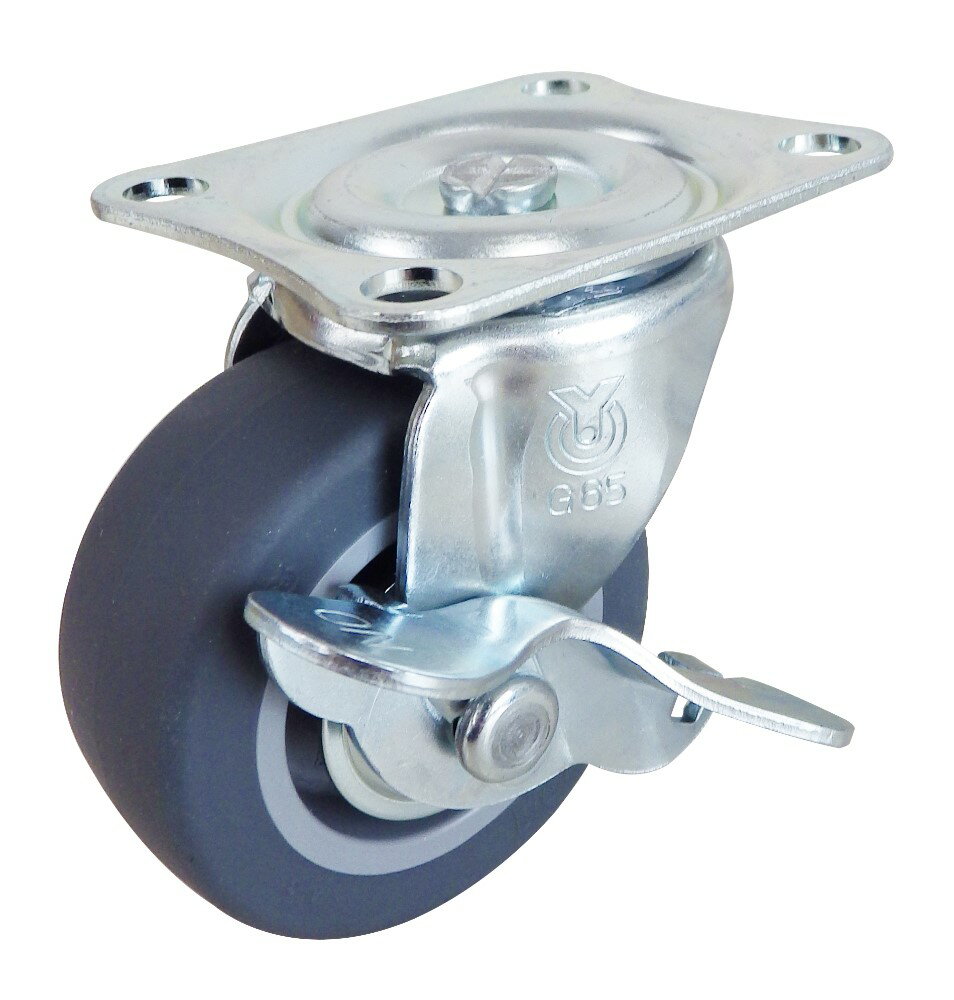 【ポイント10倍】8/1はワンダフルデー！ユーエイ Gシリーズ G-S型 自在車プレート式（ストッパー付） G-38ELS キャスター 車輪 運搬