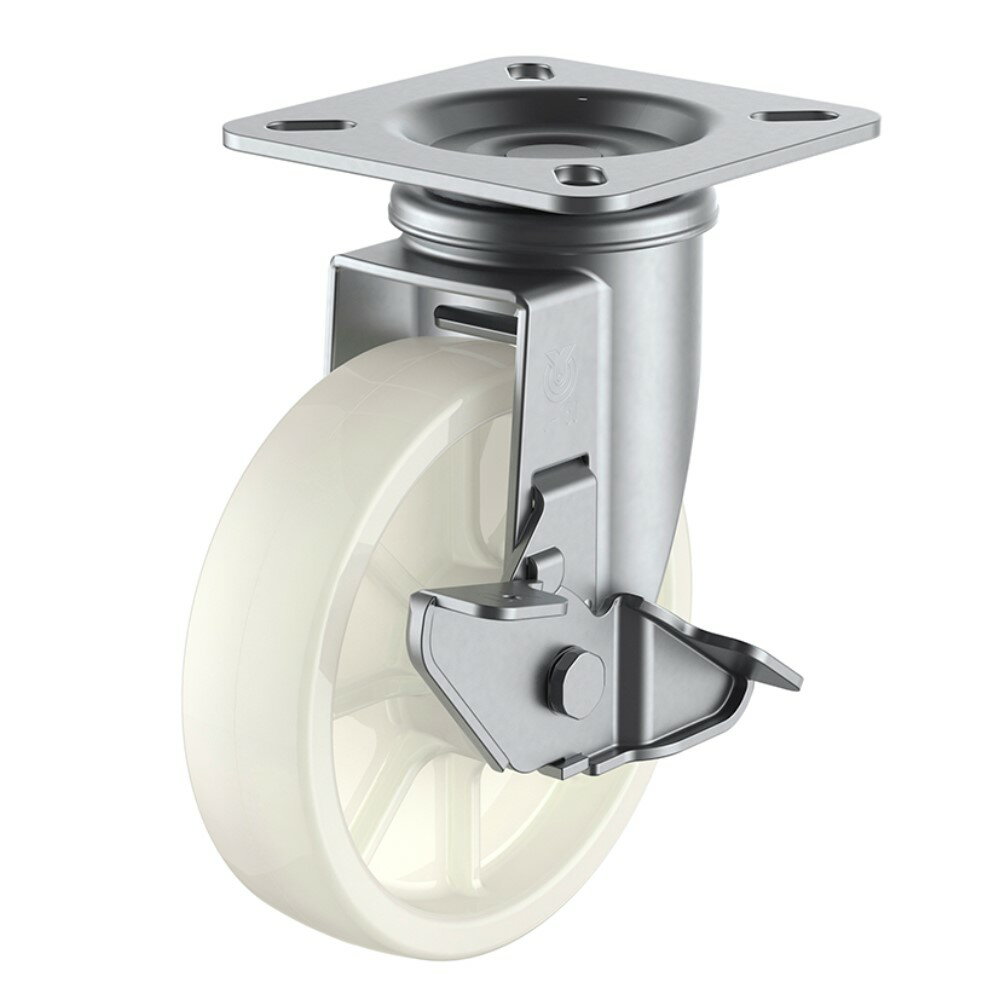 【★ポイント10倍★】楽天スーパーSAIL(12/4~12/11)　ユーエイ SUS-Jシリーズ SUS-J-S型 自在車プレート式（ストッパー付） SUS-GUJ-100S キャスター 車輪 運搬