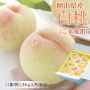 岡山県産 白桃(ご家庭用)6玉入り(約1.3kg)送料無料 数量限定 フルーツ もも 白桃 岡山県産 (7月8日以降順次発送)