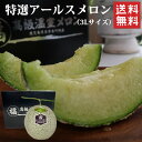 鹿児島県産 特選アールスメロン 1玉 秀 3Lサイズ (約2kg)化粧箱付 送料無料 数量限定 マル福園芸組合 常温配送 (6月1日より順次発送)