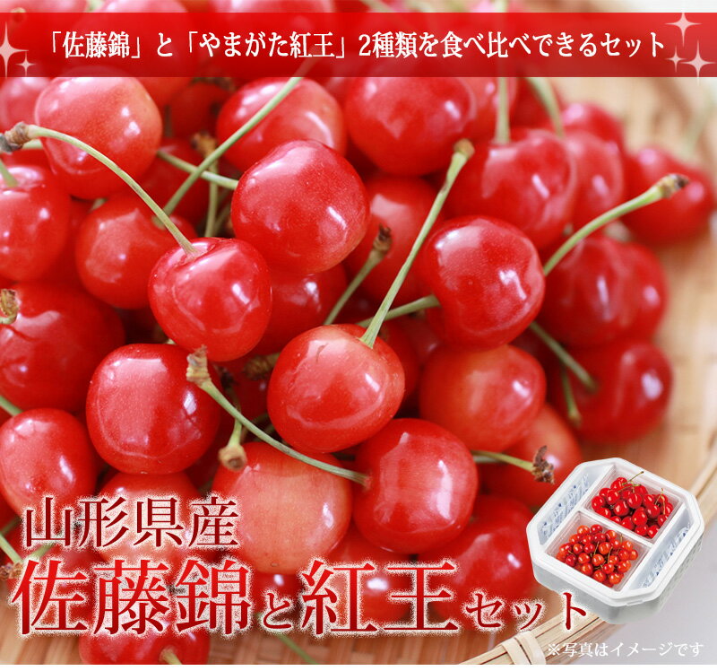 【クーポン利用で10%OFF】山形県 佐藤錦と紅王セット （佐藤錦300g+紅王300g）送料...