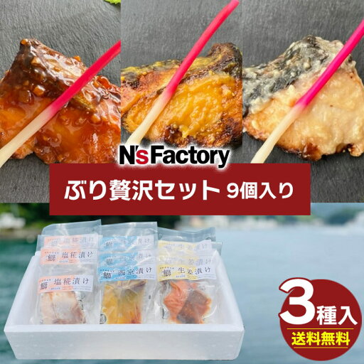 N'sファクトリー ぶり贅沢セット 9個 セット 送料無料 西京漬け 生姜漬け 塩こうじ漬け レンジ調理 簡単調理 焼き魚 真空冷凍 高知県産 贈り物 贈答 ギフト プレゼント 御祝 内祝 (北海道・沖縄別途送料) N'sファクトリー ぶり贅沢セット 9個 セット 送料無料 西京漬け 生姜漬け 塩こうじ漬け レンジ調理 簡単調理 焼き魚 真空冷凍 高知県産 贈り物 贈答 ギフト プレゼント 御祝 内祝 (北海道・沖縄別途送料)