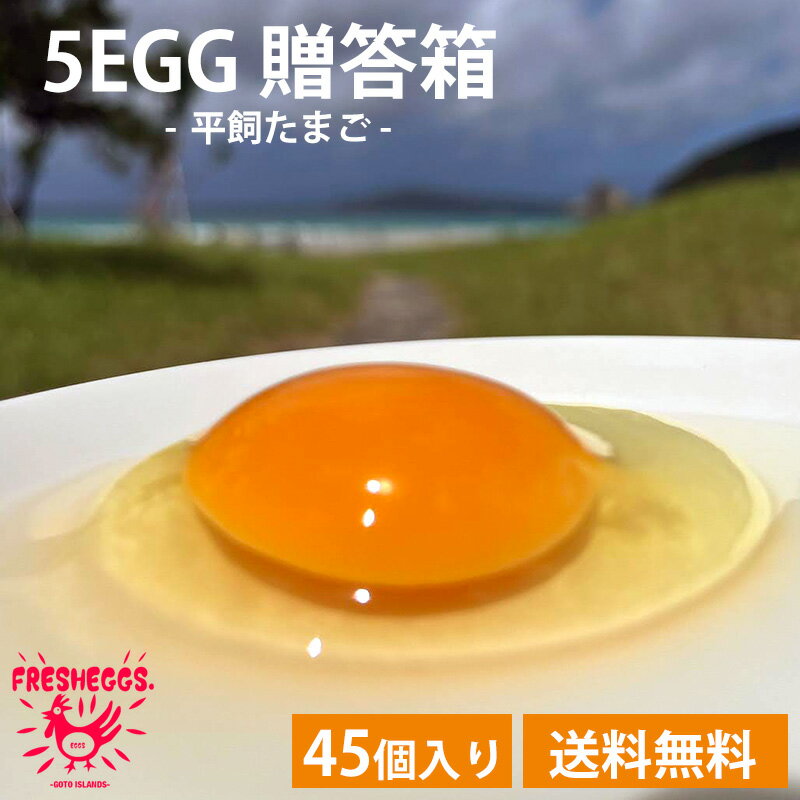 5EGG（平飼たまご） 贈答箱（45個入） 送料無料 45個入り たまご 卵 生卵 新鮮卵 純国産鶏 専用農場 農..