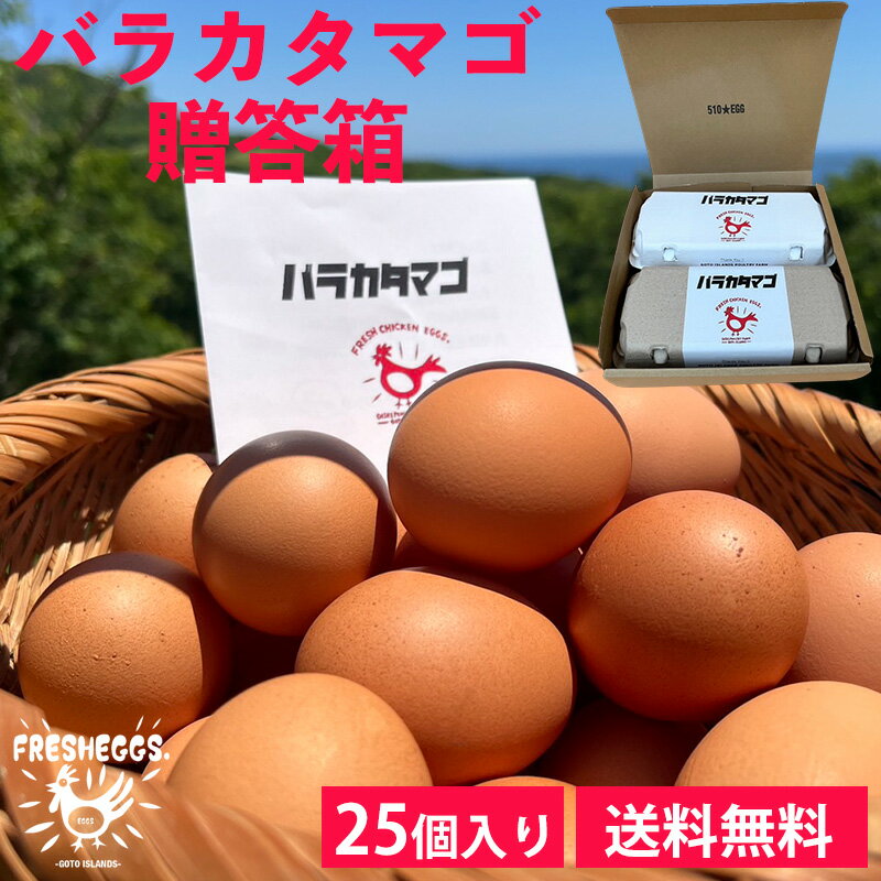 バラカタマゴ　贈答箱（25個入）送料無料 25個入り たまご 卵 生卵 新鮮卵 純国産鶏 専用農場 農家直送..