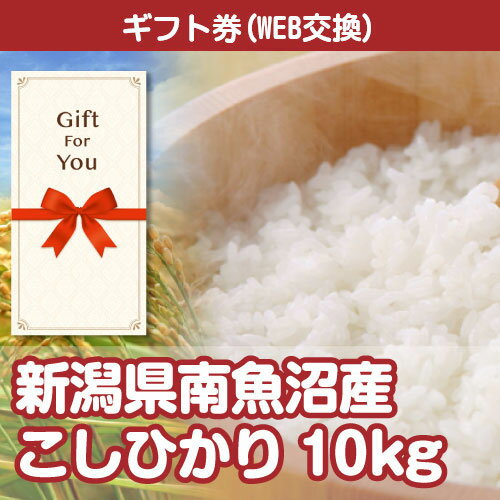 送料無料【メール便対応10個まで】【ギフト券】 新潟県南魚沼産こしひかり10kg sf-006-gf 父の日 誕生日 母の日 贈答品 返礼品 御礼 御祝 お中元 お歳暮