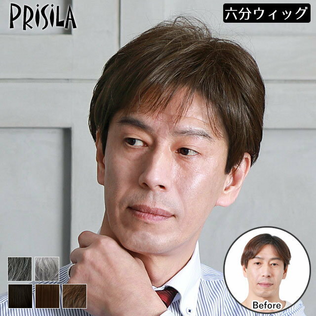 【送料無料 】 男性用かつら 男性用部分かつら 六分ウィッグ 部分ウィッグ フェザーカールハーフ A-116