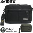 AVIREX アヴィレックス ショルダーバッグ スクエア かばん メンズ 男性 小さめ 通学 通勤 おしゃれ 人気 ブランド 2way ミニ ショルダー クラッチバッグ 斜めがけ 肩掛け ミリタリー 20代 30代 40代 コーデ 黒 ブラック A5 軽量 SOLID AX2056