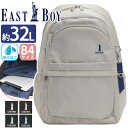 EASTBOY イーストボーイ リュック 通学 2025 春夏 新作 リュックサック 大容量 デイパック 高校生 学生 学校用 部活 スクール バッグ 通学かばん 通学リュック 塾 撥水 抗菌ポケット A4 B4 タブレット 軽量 黒 32L EBA101