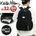 リュックサック Keith Haring キースへリング スクール ラウンドリュック 30L以上 リュック バックパック バッグ かばん A4 B4 大容量 PC タブレット レディース メンズ ワンポイント おしゃれ 学生 男子 女子 お出かけ レジャー 出張 ブラック 黒 15713(4)