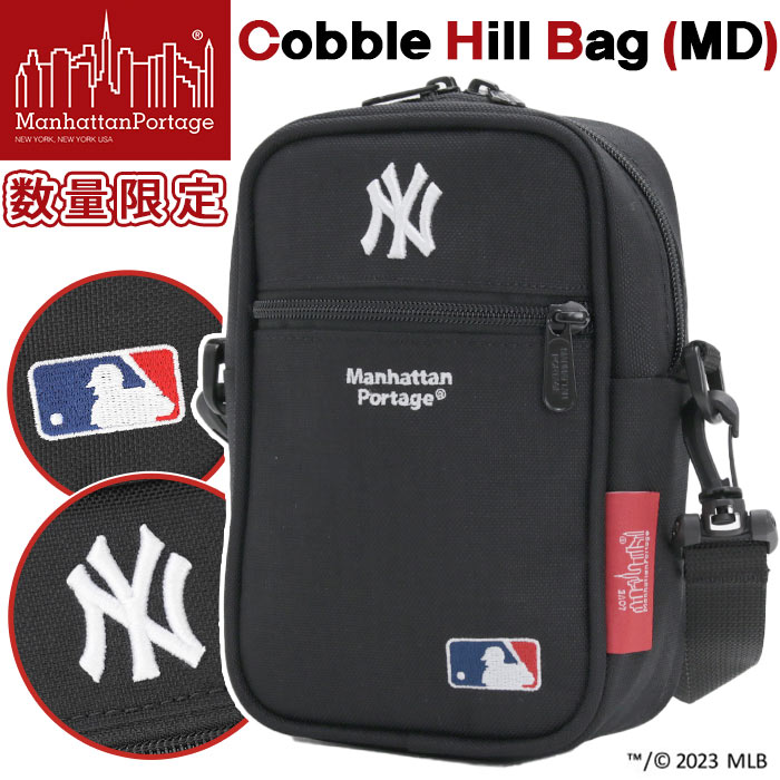 ニューヨークヤンキース ManhattanPortage マンハッタンポーテージ ショルダーバッグ 限定モデル MLB コレクション 正規品 ショルダー ミニショルダー バッグ 斜め掛け サブバッグ メンズ レディース カジュアル ブラック A6 Cobble Hill Bag (MD) MLB YANKEES MP1436MLBYANKEES