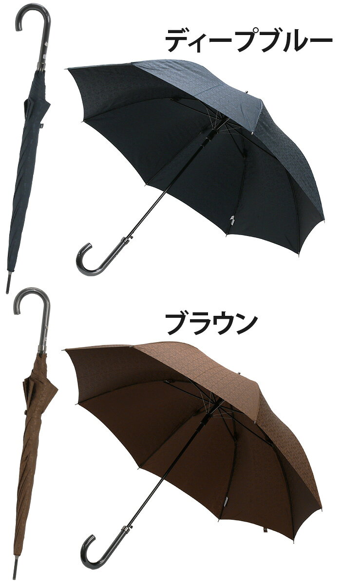 HALLSHOT ホールショットのmila schon 傘 長傘 メンズ ミラショーン 雨傘 耐風傘 雨の日 梅雨 雨具 レイングッズ 折れにくい傘 ロング傘 長い傘 モノグラム ロゴジャガード エレガント 上品 高級感 耐風 丈夫 頑丈 男性 おしゃれ 65cm 通勤 通学 撥水 ワンタッチ 大きめ ムーンバット 21-062-10044-03｜アングル3