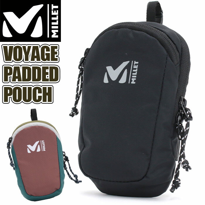 MILLET ミレー ヴォヤージュ パッデッド ポーチ 正規品 メンズ レディース ミニポーチ 小物入れ マルチケース 貴重品 小型ポーチ ブラック ループ付き アウトドア レジャー 軽量 丈夫 コンパクト シンプル MIS0660