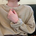 tシャツ レディース 長袖 ボーダー 春 秋 冬 大きめ 軽量 上品 大人 ロンt 体型カバー カットソー 暖かい あったか レトロ ふわふわ シンプル オフィス カジュアル おしゃれ キレイめ かわいい 20代 30代 40代 50代 送料無料