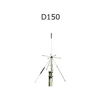 第一電波工業(DIAMOND)(ダイヤモンド) D150(D-150) スーパーディスコーンアンテナ（固定局用) ●形式：広帯域ディスコーンアンテナ ●周波数：50〜1500MHz受信 （50/144/430/903/1200MHz帯送信可能） ●全長：1.04m ●重量：0.62kg （アンテナのみ） ●最大直径：約0.58m ●耐風速：40m/sec ●耐入力：50W FM（50MHz帯は30W FM） ●VSWR：1.5以下（送信可能周波数帯内にて） ●インピーダンス：50Ω ●接栓：M-J ●適応マスト径：Φ25〜Φ50 同軸ケーブル：RG58U 10m MPコネクター付き 【ご注意】 当店に在庫が無い場合はメーカーより直送する場合もあります。 お急ぎの方は、事前に在庫の有無および納期をご確認ください。