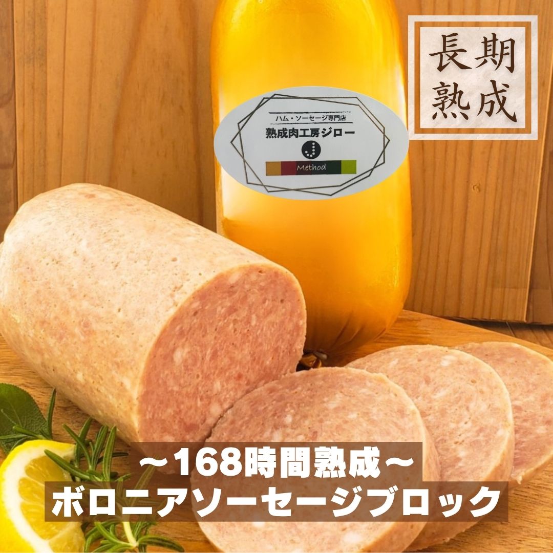 《百年の伝統製法》国産豚100％ 熟成 【 ボロニア ソーセージ ブロック 340g 】 ｜...
