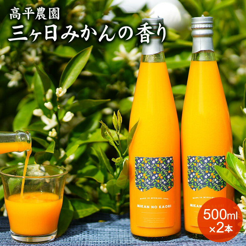 送料無料 高平農園の青島みかんジュース　500ml 2本入り　浜松市三ケ日　100％ストレート果汁みかんジュース ストレート　オレンジジュース オレンジ送料無料